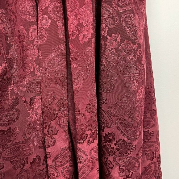 Val Mode Lingerie Red Brocade Short Robe Lace Trim Vintage Size Medium - Picture 5 of 6